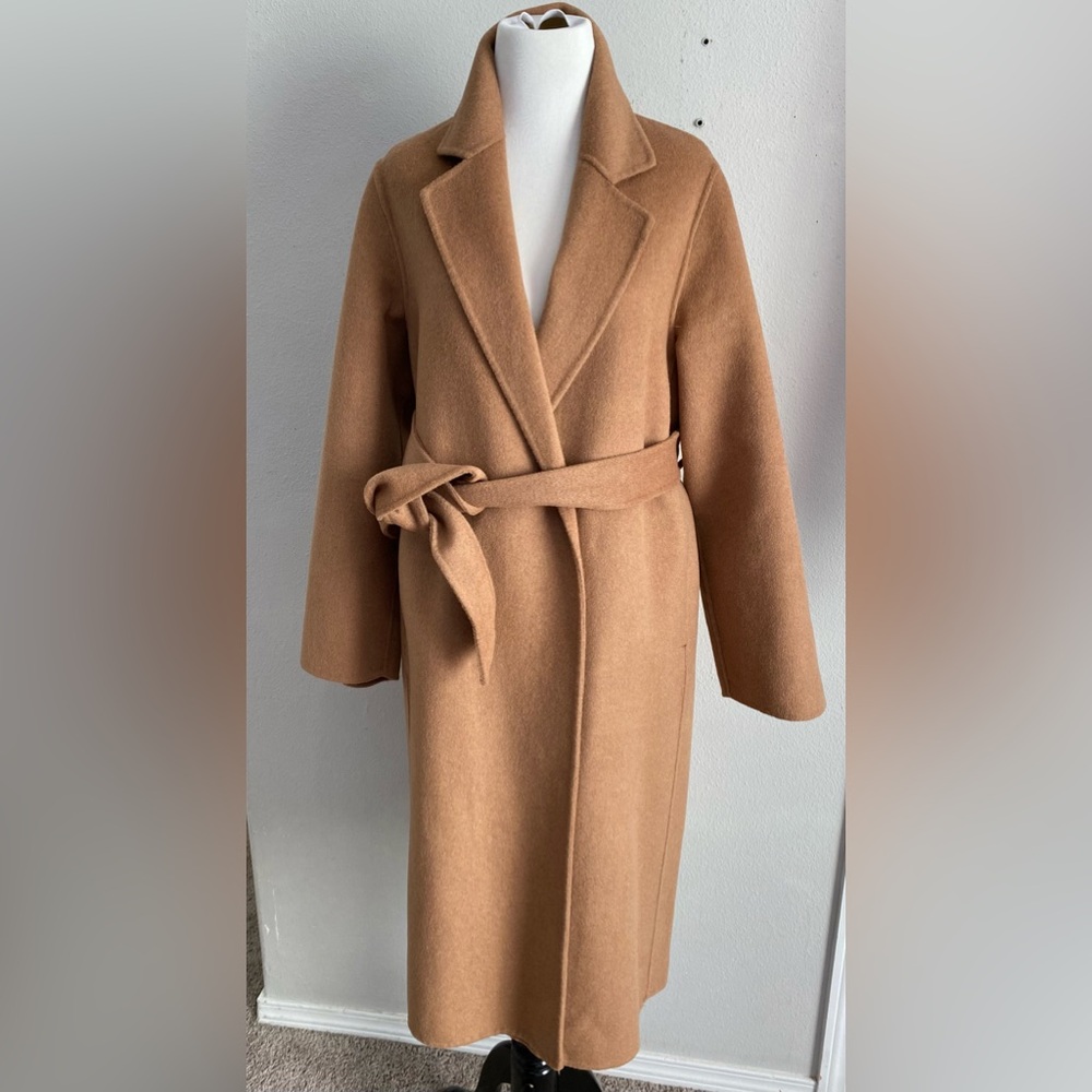 Mango Tan Wool Blend Coat XS camel 0 2 Fall Winter coat - Picture 3 of 8